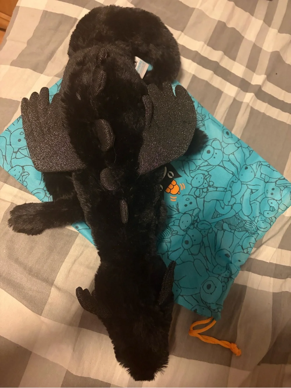 Jellycat Black Plush Dragon Small Pet Toy